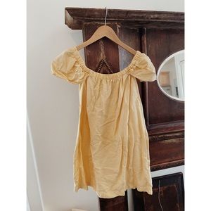 Yellow Reformation Linen Babydoll Summer Dress- XS/S